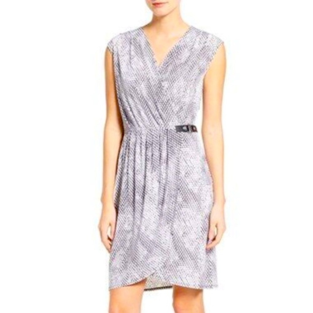 Michael Kors Faux Wrap Side Buckle Dress Medium - Picture 3 of 13